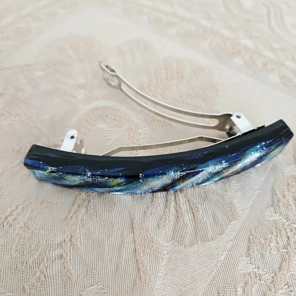 Dichroic Glass Artisan Made Barrette